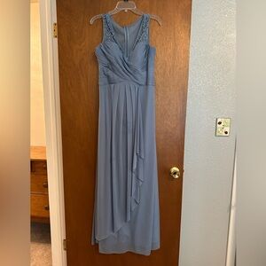 Jessica Howard Blue Maxi Dress with Beaded Straps
